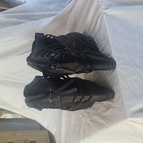 Platform sandals black leather - Picture 4 of 5